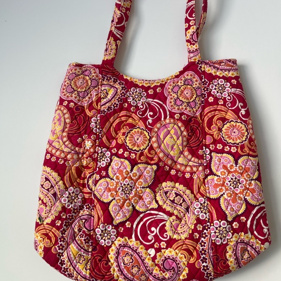Vera Bradley Floral Paisley Tote Bag - Red and Pink - Picture 6 of 7